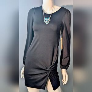 June & Hudson Elegant Black Long Sleeve Dress